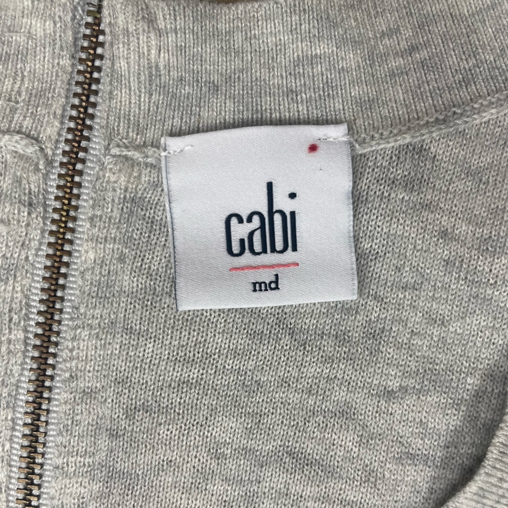 CAbi “Cobblestone” Light Gray Cardigan with Back Zipper (N-1) - Picture 9 of 11